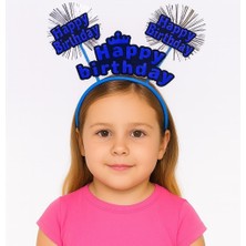 Evvano Doğum Günü Kutlaması Için Mavi Taç – Işıltılı Yazılı Parti Tacı