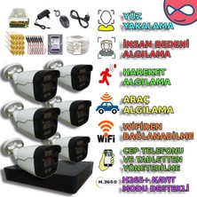 XM Pro PKMX504S6 - 6'lı 5mp Sony Lensli Renkli Gece Görüşlü Yapay Zeka Destekli Güvenlik Seti