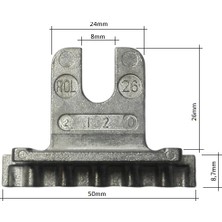 Roto Alüminyum Pencere Kolu Için U Dişli Sürgü Maça 26 mm