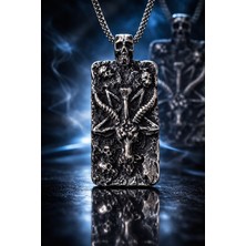 Vikings Paslanmaz Çelik Sabbatic Keçi Ritüel Lucifer Pentagram Kolye /goat Kolye