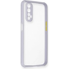 Hnrlishp Newface Realme 7 Kılıf Miami Şeffaf Silikon - Lila