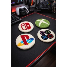 Fun Life El Yapımı Oyuncu Temalı Bardak Altlığı - 4'lü Set