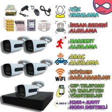 XM Pro 5 Kameralı Gece Renkli Gösteren 5MP Sony Lensli PVC Kasa Güvenlik Kamera Seti - PKMX303SET5