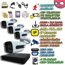 XM Pro 4 Kameralı Gece Renkli Gösteren 5MP Sony Lensli PVC Kasa Güvenlik Kamera Seti - PKMX303SET4