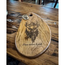 Geyiklaserbaskılı Ceviz Sunum Tabağı