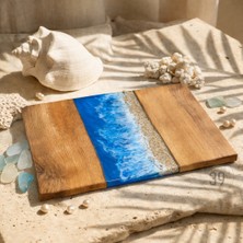 39 Art Studio Dark Ocean Ceviz Sunum Tahtası – 48X32 cm