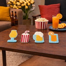 Fun Life El Yapımı Içecek Temalı Bardak Altlığı - 4'lü Set