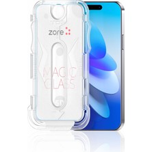 Apple iPhone 16 Pro Max Uyumlu Zore Kolay Uygulama Aparatlı 5d Magic Glass Cam Ekran Koruyucu
