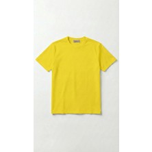 Unisex Düz Renk Bisiklet Yaka Basic Tişört