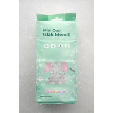 Gizdizayn Mini Cep Islak Mendil 8'li Paket ve Toplam 64 Yaprak, Taşınabilir Çanta Boy, Cep Tipi