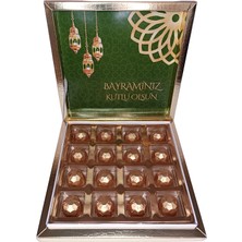 A&A Bayram Temalı Altın Renk Kutuda 16 Adet Sargılı Spesiyal Çikolata