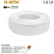Sgs Elektrik Tesisat Kablosu - 3x1.5 Cca Ttr 24X0.18 - Beyaz - 10 Mt.