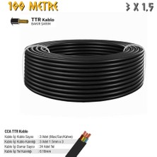 Sgs Elektrik Tesisat Kablosu - 3x1.5 Cca Ttr 24X0.18 - Siyah - 100 Mt.