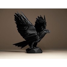 Garaj-İstanbul  Kartal Heykeli | Dekoratif Masa Üstü Heykel | 15 cm | Siyah Pla
