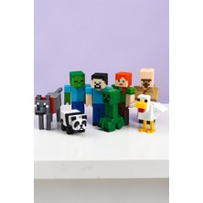 Hunga Minecraft Figür Seti - 8 Adet Figür - Steve - Alex - Zombie