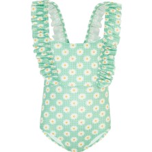 Neopy 5568 Lesia Kız Çocuk Papatya Desenli Fırfırlı Mayo