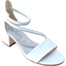 Mini Women 26Y796 Çocuk Taşlı Açık Topuklu Ayakkabı Sedef