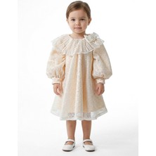 Miss Mondo Kız Çocuk Elbise 6-36 Ay 6001 Ekru