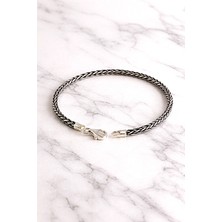 Siset Gümüş 925 Ayar 2,5 mm Spiga  Model  Erkek  Gümüş  Bileklik