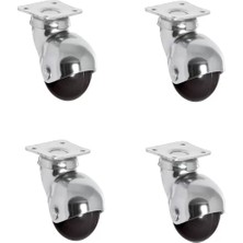 Tify Küre Teker-Ofis Koltuk Dolap 360 Derece Döner Tablalı Metal Küre Tekerlek - 40 mm, 4 Adet