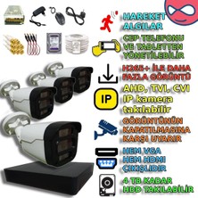 XM Pro PKMX504S4 - 4'lü 5mp Sony Lensli Akıllı Kamera Sistemi - Gece Renkli Yapay Zeka Destekli