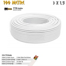 Sgs Elektrik Tesisat Kablosu - 3x1.5 Cca Ttr 24X0.18 - Beyaz - 100 Mt.