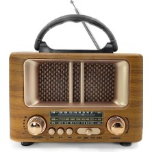 Çetiner Group® Küçük Mini Boy Retro Ahşap Tasarım Bluetooth Hoparlörlü Radyo – Fm/am Destekli, Şarjlı ve Taşınabilir Radyo NS-8108
