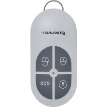 Uniywell 4 Tuşlu Kablosuz Akıllı Alarm Kumandası - Sos Panik Butonlu, Metal Halkalı Anahtarlık Tipi Uzaktan Kontrol Cihazı