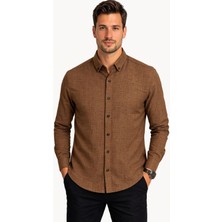 Classics Men Shoow Uzun Kol Slim Fit Erkek Keten Gömlek - 7576