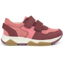 Ortopedikal 3880 Rakerplus Hakiki Deri Bordo Pembe Çocuk Sneakers Spor Ayakkabı Cırtlı