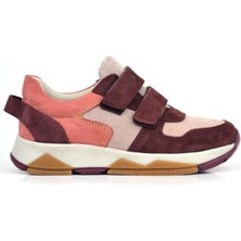 Ortopedikal 3880 Rakerplus Hakiki Deri Bordo Pudra Çocuk Sneakers Spor Ayakkabı Cırtlı