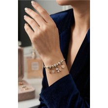 Lykos Kelebek Charmlı Gold Renk Kadın Bileklik