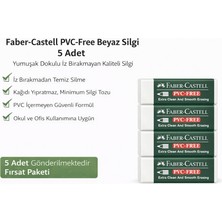 Maarketim Faber-Castell  No24 PVC Free Beyaz Silgi 5 Adet İz Bırakmayan Yumuşak Dokulu Okul Ofis Silgisi
