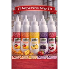 Naturello Meyve Püresi Mega Set 5X1000 ml – Çilek, Mango, Ananas, Böğürtlen, Vişne