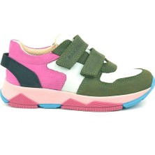 Ortopedikal 3880 Rakerplus Hakiki Deri Yeşil Beyaz Pembe Çocuk Sneakers Spor Ayakkabı Cırtlı