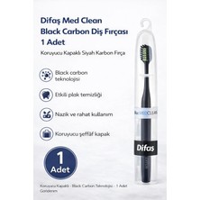 Maarketim Difaş Med Clean Black Carbon Diş Fırçası 1 Adet Koruyucu Kapaklı Siyah Karbon Fırça