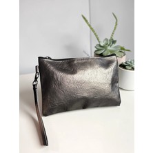 Bitacir Kadın Makyaj Çantası Bilek Askılı Çok Amaçlı Kozmetik Organizer Fermuarlı Suni Deri El Çantası