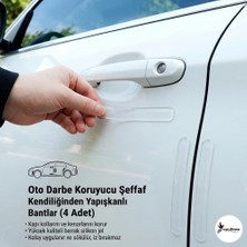 Eşya Dünyası Oto Kapı Kenar Koruyucu Şeffaf Darbe Önleyici Bant 4 Adet 15CM - Kendinden Yapışkanlı Çizik Koruma Seti