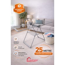 Lavinger Nova Plus Mekanizmalı Çamaşır Kurutmalığı Kaliteli Paslanmaz Mandallıklı Sepetli Katlanabilir Büyük