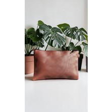 Bitacir Kadın Makyaj Çantası Bilek Askılı Çok Amaçlı Kozmetik Organizer Fermuarlı Suni Deri El Çantası