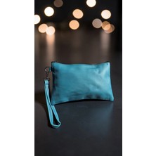 Bitacir Kadın Makyaj Çantası Bilek Askılı Çok Amaçlı Kozmetik Organizer Fermuarlı Suni Deri El Çantası