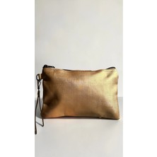 Bitacir Kadın Makyaj Çantası Bilek Askılı Çok Amaçlı Kozmetik Organizer Fermuarlı Suni Deri El Çantası