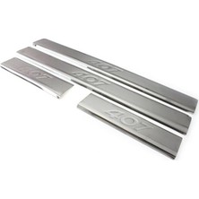 DRY Oto Aksesuar Peugeot 407 Kapı Eşiği 2004 - 2010 Krom 4 Parça Paslanmaz Çelik