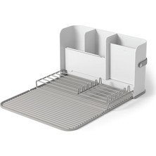 Sling Bulaşıklık, Katlanabilir Bulaşık Kurutucu, Caddy, Beyaz/gri