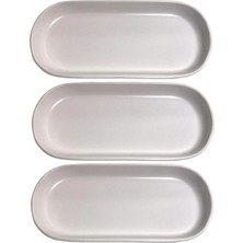 Keramika Noyan 26 cm Mat Beyaz Kayık Tabak 3 Adet