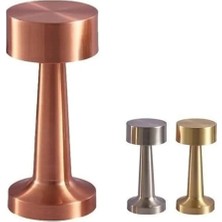 Eser Ticarett Modern Metal Gövdeli Şarjlı LED Masa Lambası – Dokunmatik Kontrollü Kablosuz Dekoratif Masa Aydınlatması