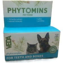 Vedavet Phytomins For Teeth And Bones Kedi Köpek Kemik ve Diş Gelişimi 100 Kapsül