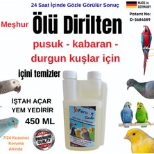 Feroxit Pusuk-Kabaran -Durgun -Bitkin Kuşlarda Kısa Sürede Çözüm 450 ml Tüm Kuşlar Için Meşhur Ölü Dirilten 450 ml