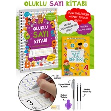 Parodi Yayınları Oluklu Sayı Kitabı - Sihirli Kalem Seti - Kabartmalı Yeniden Kullanılabilir Yazma Öğrenme Kitabı