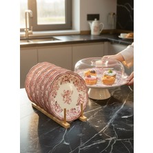 Onedekor 8 Parça Porselen Velour Maroon Pasta Seti